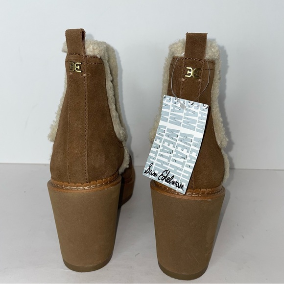 Sam Edelman Women's Reagan Wedge Booties Toffee Suede 7 M - Picture 8 of 11